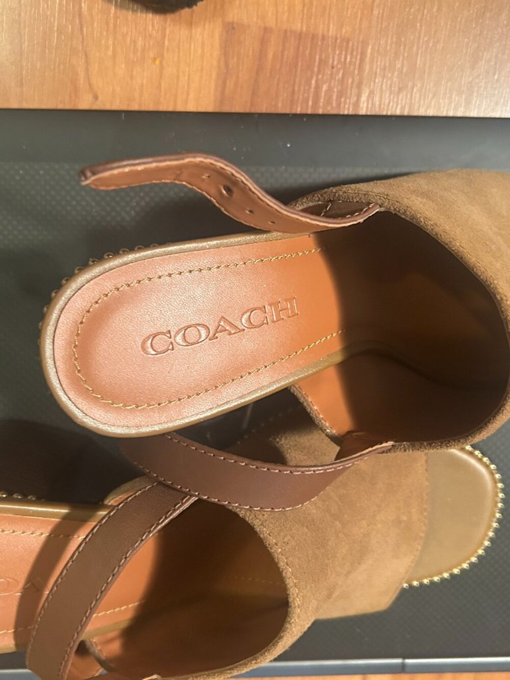 Coach Women Suede Shoes camel color size 9.5